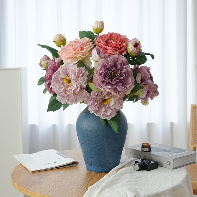 2-Head Burnt-Edge Peony