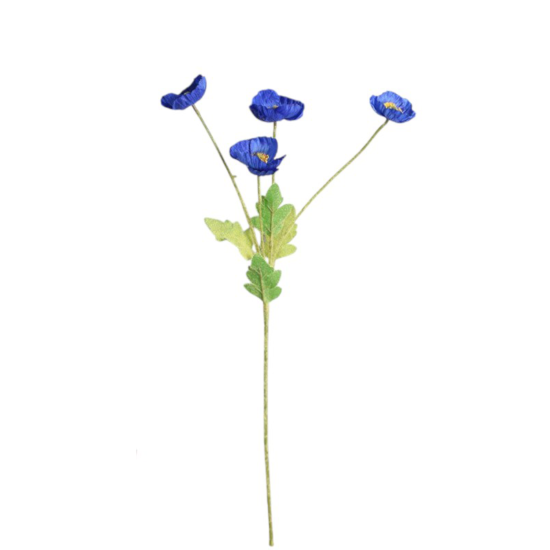Artificial 4-Flower Poppy