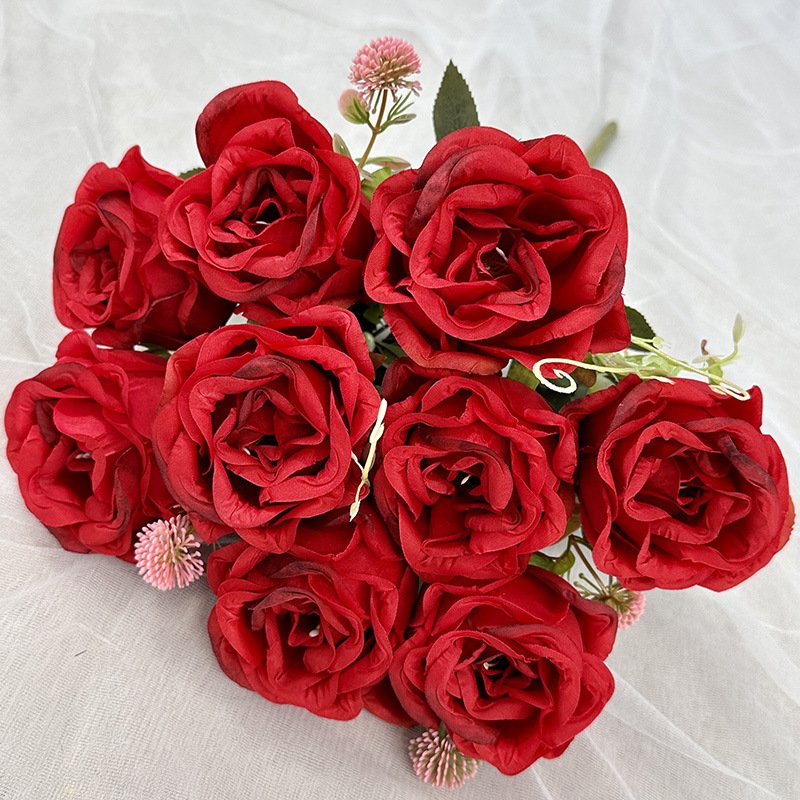 Ice Heart 9-Head Round Rose