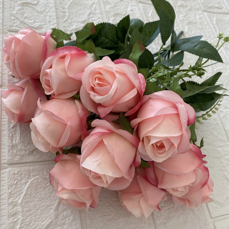 12-Head Golden Silk Flower Buds